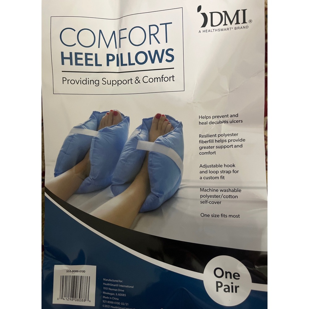 DMI Heel Protectors Foot Pain Relief Adjustable Bed Sore Cushion Pads Blue NOB